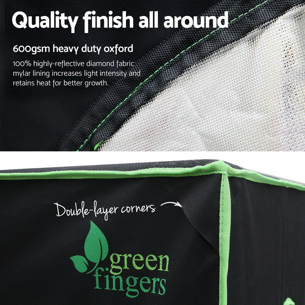 Green Fingers Grow Tent 90x90x180CM Hydroponics Kit Indoor Plant Room System-4