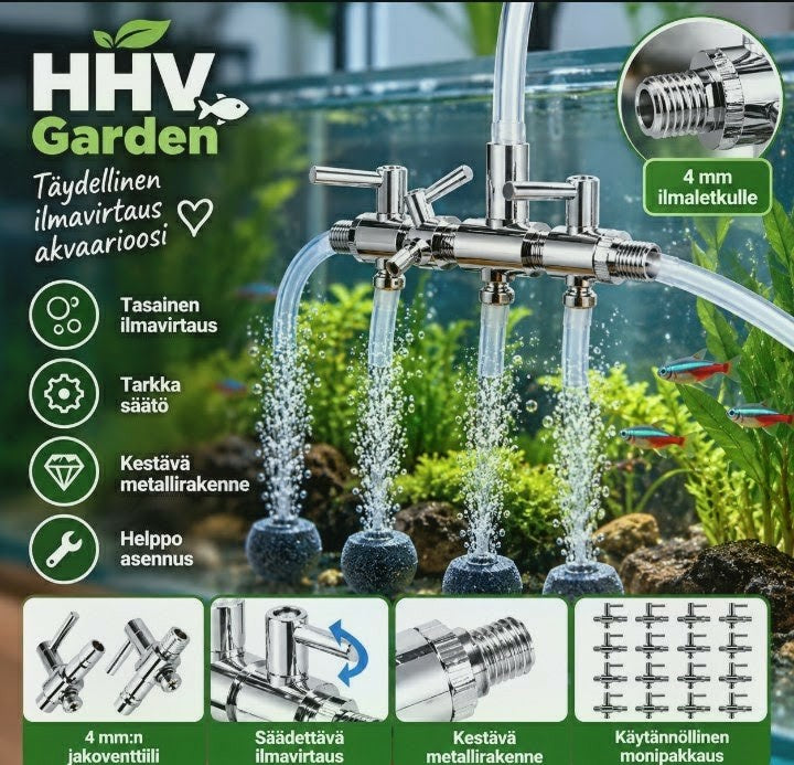 HHV Garden 4 mm ilmavirtauksen jakoventtiili akvaarioon