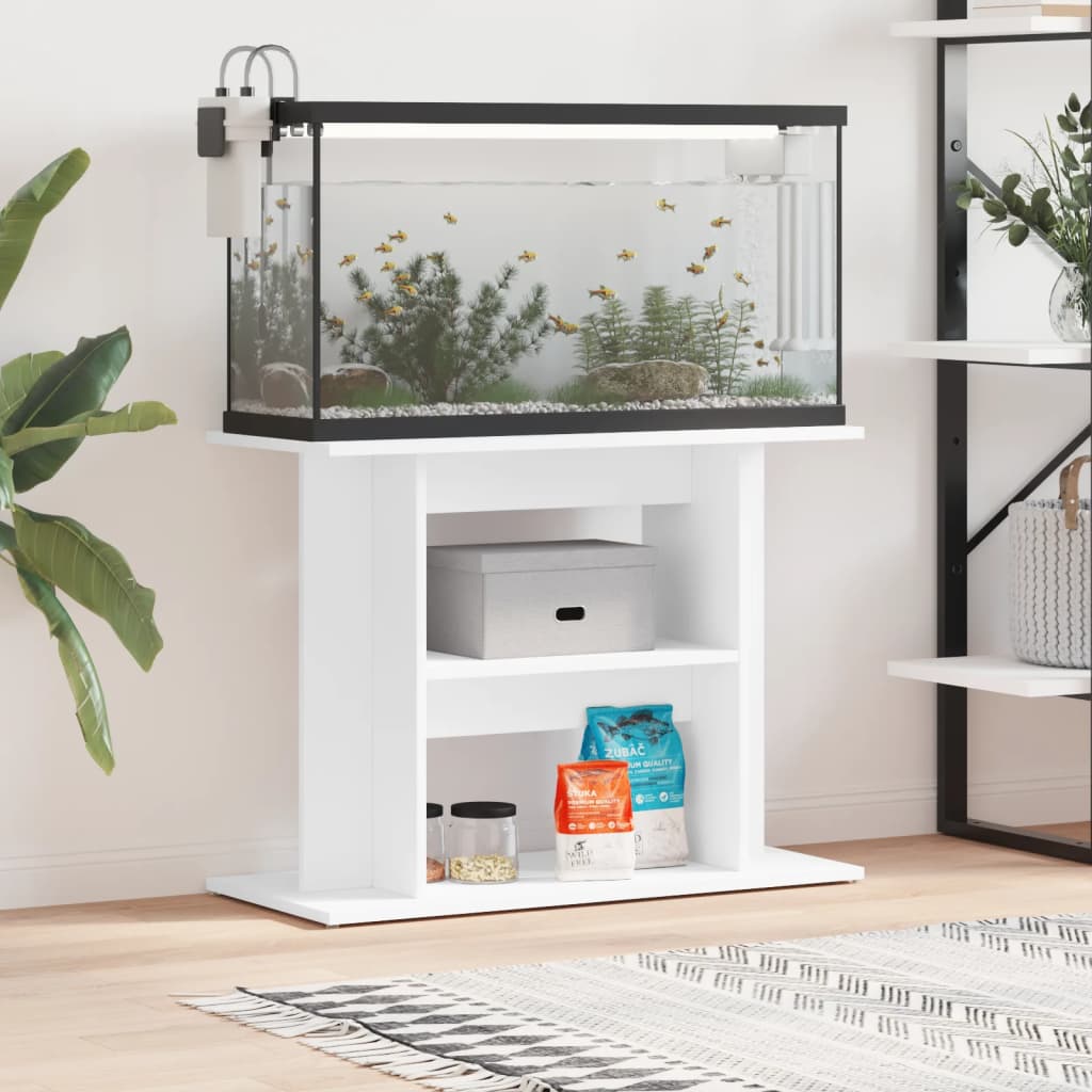 NNEVL Aquarium Stand White 80x35x60 cm Engineered Wood-0