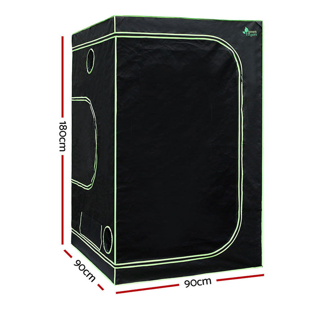 Green Fingers Grow Tent 90x90x180CM Hydroponics Kit Indoor Plant Room System-1