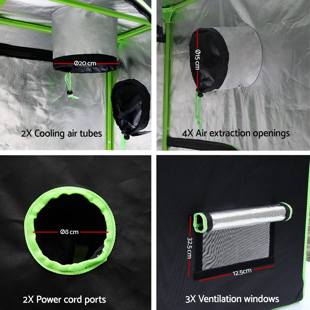 Green Fingers Grow Tent 90x90x180CM Hydroponics Kit Indoor Plant Room System-2