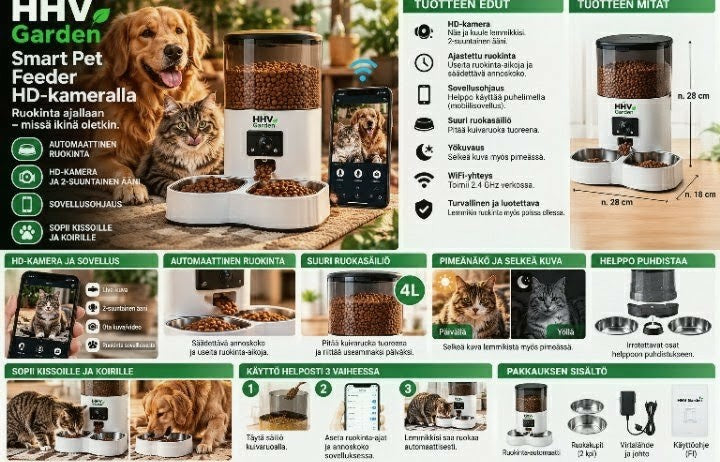 HHV Garden Smart Pet Feeder HD-kameralla
