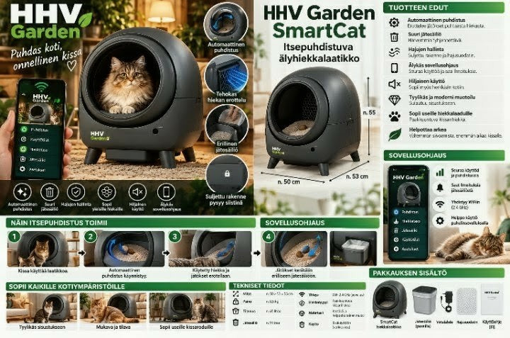 HHV Garden SmartCat – itsepuhdistuva älyhiekkalaatikko