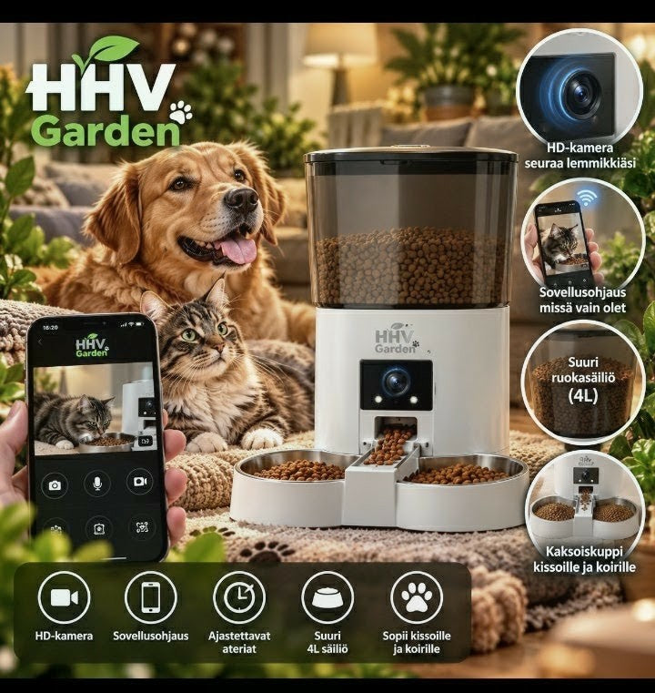 HHV Garden Smart Pet Feeder HD-kameralla