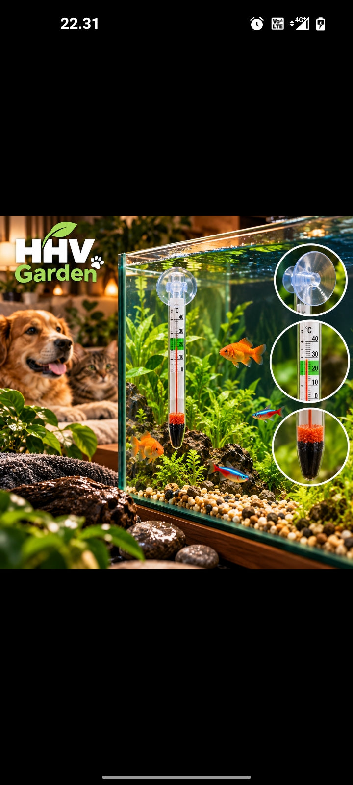 HHV Garden Akvaario-Lämpömittari